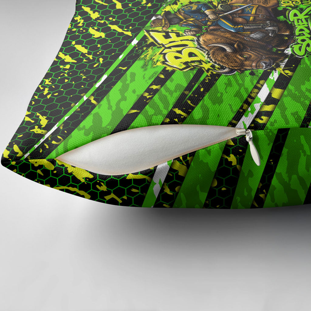 Buffalo Soldiers 10th Cavalry Regiment Pillow Cover Graffiti Urban Streetwear Style Graphic Art