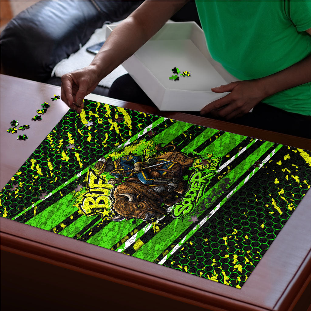 Buffalo Soldiers 10th Cavalry Regiment Puzzle Graffiti Urban Streetwear Style Graphic Art