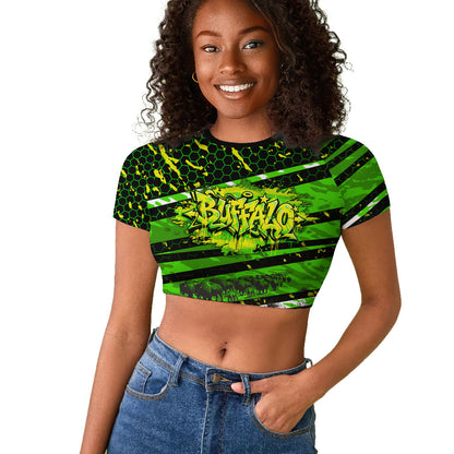 Buffalo Soldiers 10th Cavalry Regiment Raglan Cropped T shirt Graffiti Urban Streetwear Style Graphic Art