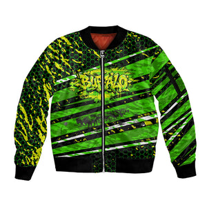 Buffalo Soldiers 10th Cavalry Regiment Sleeve Zip Bomber Jacket Graffiti Urban Streetwear Style Graphic Art
