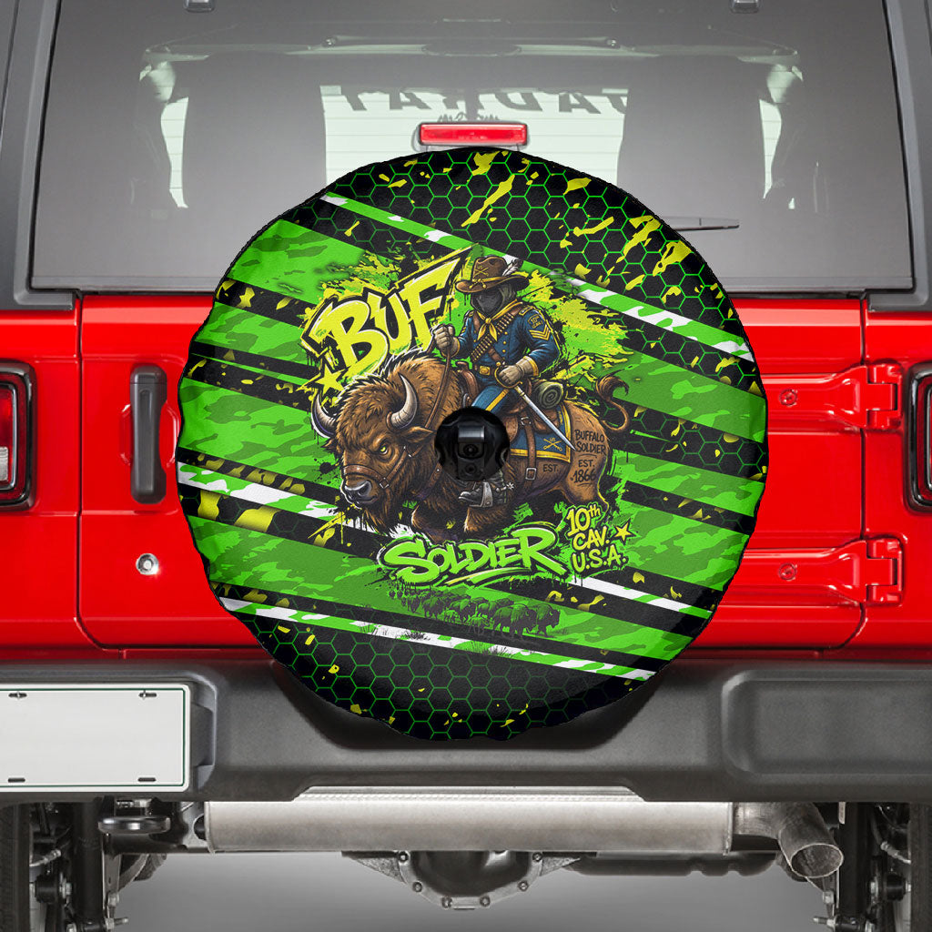 Buffalo Soldiers 10th Cavalry Regiment Spare Tire Cover Graffiti Urban Streetwear Style Graphic Art
