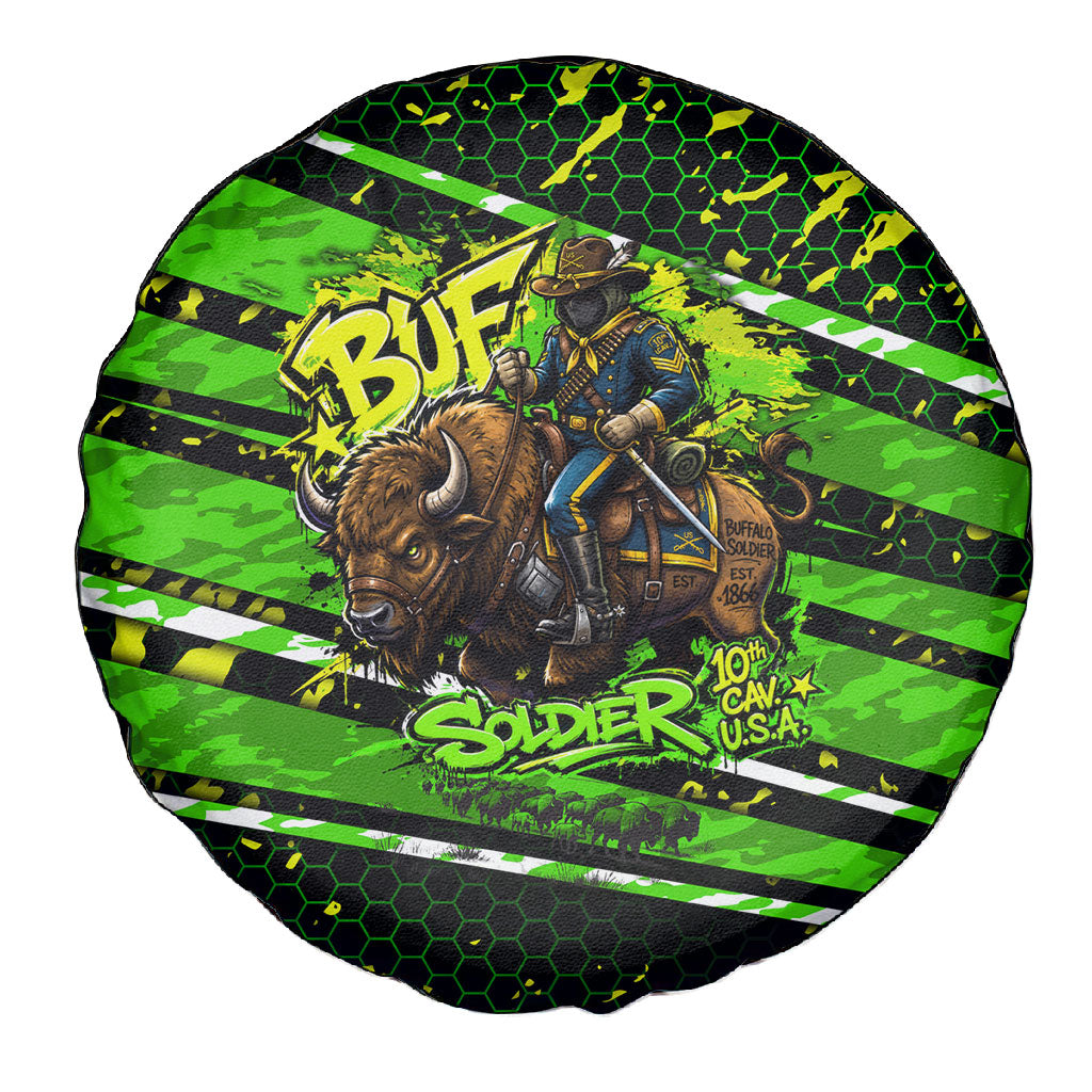 Buffalo Soldiers 10th Cavalry Regiment Spare Tire Cover Graffiti Urban Streetwear Style Graphic Art