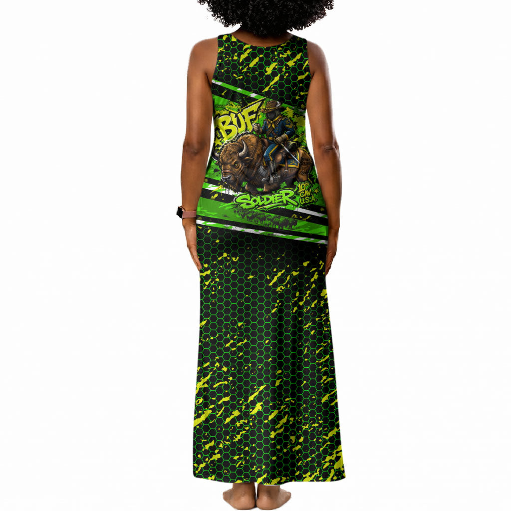 Buffalo Soldiers 10th Cavalry Regiment Tank Maxi Dress Graffiti Urban Streetwear Style Graphic Art