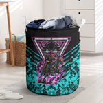 Buffalo Soldiers 9th Cavalry Regiment Laundry Basket Cyberpunk Synthwave Neon Futuristic Graphic Art