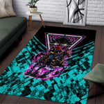 Buffalo Soldiers 9th Cavalry Regiment Area Rug Cyberpunk Synthwave Neon Futuristic Graphic Art