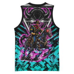 Buffalo Soldiers 9th Cavalry Regiment Basketball Jersey Cyberpunk Synthwave Neon Futuristic Graphic Art