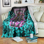 Buffalo Soldiers 9th Cavalry Regiment Blanket Cyberpunk Synthwave Neon Futuristic Graphic Art
