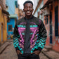 Buffalo Soldiers 9th Cavalry Regiment Bomber Jacket Cyberpunk Synthwave Neon Futuristic Graphic Art