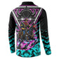 Buffalo Soldiers 9th Cavalry Regiment Button Sweatshirt Cyberpunk Synthwave Neon Futuristic Graphic Art