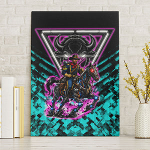 Buffalo Soldiers 9th Cavalry Regiment Canvas Wall Art Cyberpunk Synthwave Neon Futuristic Graphic Art