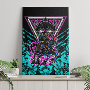 Buffalo Soldiers 9th Cavalry Regiment Canvas Wall Art Cyberpunk Synthwave Neon Futuristic Graphic Art