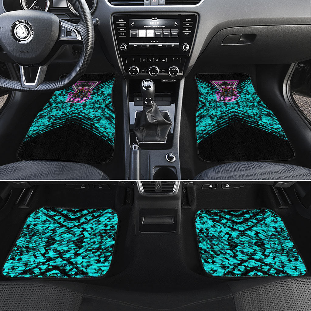 Buffalo Soldiers 9th Cavalry Regiment Car Mats Cyberpunk Synthwave Neon Futuristic Graphic Art