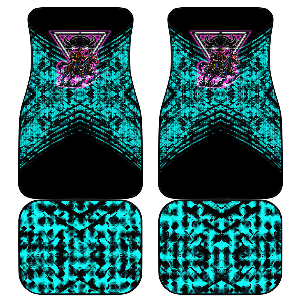 Buffalo Soldiers 9th Cavalry Regiment Car Mats Cyberpunk Synthwave Neon Futuristic Graphic Art