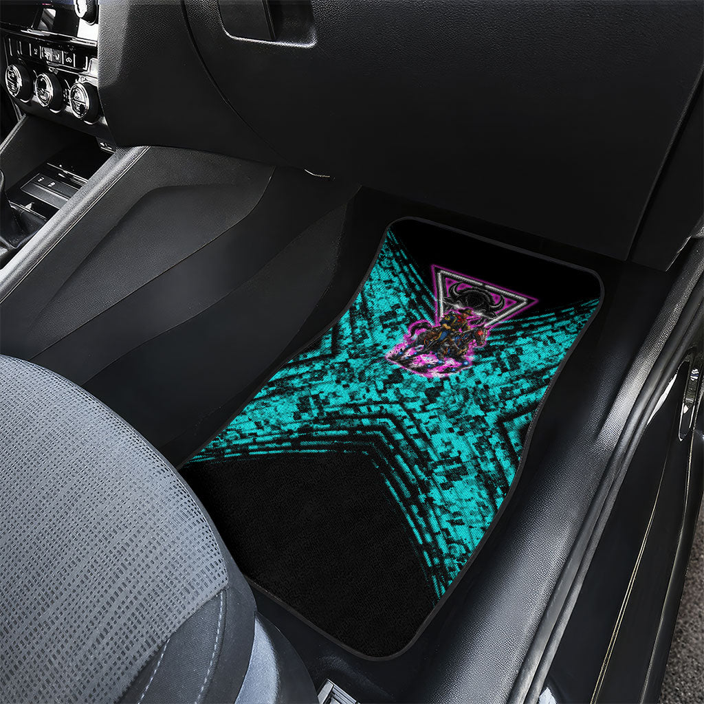 Buffalo Soldiers 9th Cavalry Regiment Car Mats Cyberpunk Synthwave Neon Futuristic Graphic Art