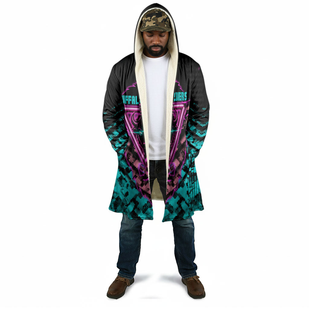 Buffalo Soldiers 9th Cavalry Regiment Cloak Cyberpunk Synthwave Neon Futuristic Graphic Art