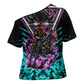 Buffalo Soldiers 9th Cavalry Regiment Cross Shoulder Shirt Cyberpunk Synthwave Neon Futuristic Graphic Art