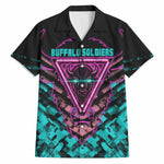 Buffalo Soldiers 9th Cavalry Regiment Hawaiian Shirt Cyberpunk Synthwave Neon Futuristic Graphic Art