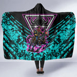 Buffalo Soldiers 9th Cavalry Regiment Hooded Blanket Cyberpunk Synthwave Neon Futuristic Graphic Art