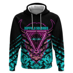 Buffalo Soldiers 9th Cavalry Regiment Hoodie Cyberpunk Synthwave Neon Futuristic Graphic Art