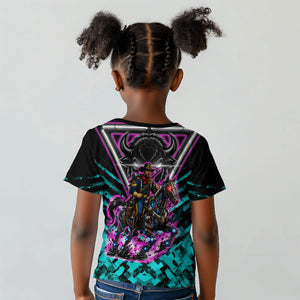 Buffalo Soldiers 9th Cavalry Regiment Kid T shirt Cyberpunk Synthwave Neon Futuristic Graphic Art