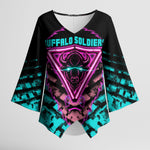 Buffalo Soldiers 9th Cavalry Regiment Kimono Sleeve Blouse Cyberpunk Synthwave Neon Futuristic Graphic Art