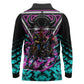 Buffalo Soldiers 9th Cavalry Regiment Long Sleeve Polo Shirt Cyberpunk Synthwave Neon Futuristic Graphic Art