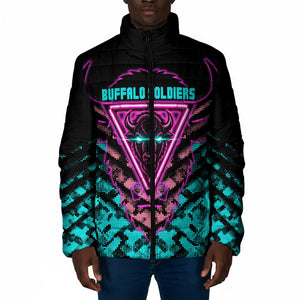 Buffalo Soldiers 9th Cavalry Regiment Padded Jacket Cyberpunk Synthwave Neon Futuristic Graphic Art