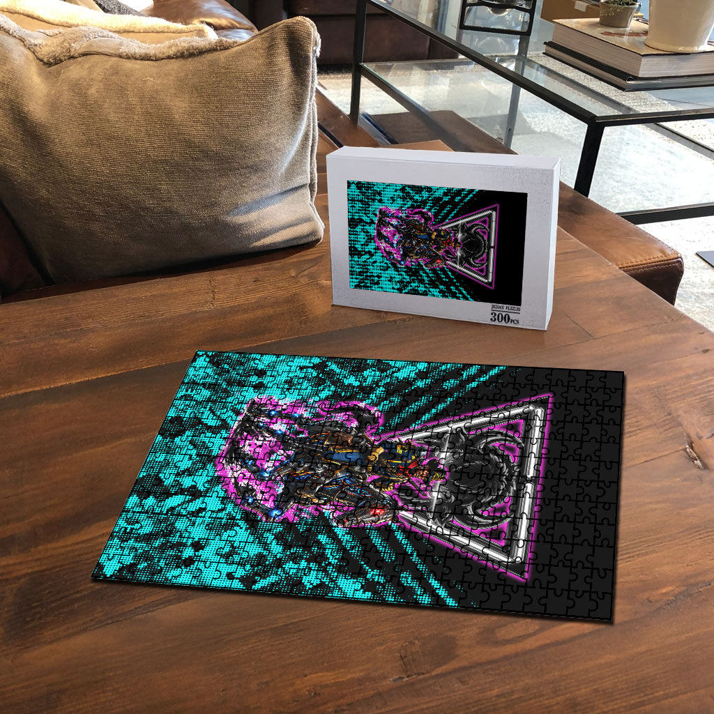 Buffalo Soldiers 9th Cavalry Regiment Puzzle Cyberpunk Synthwave Neon Futuristic Graphic Art