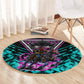 Buffalo Soldiers 9th Cavalry Regiment Round Carpet Cyberpunk Synthwave Neon Futuristic Graphic Art