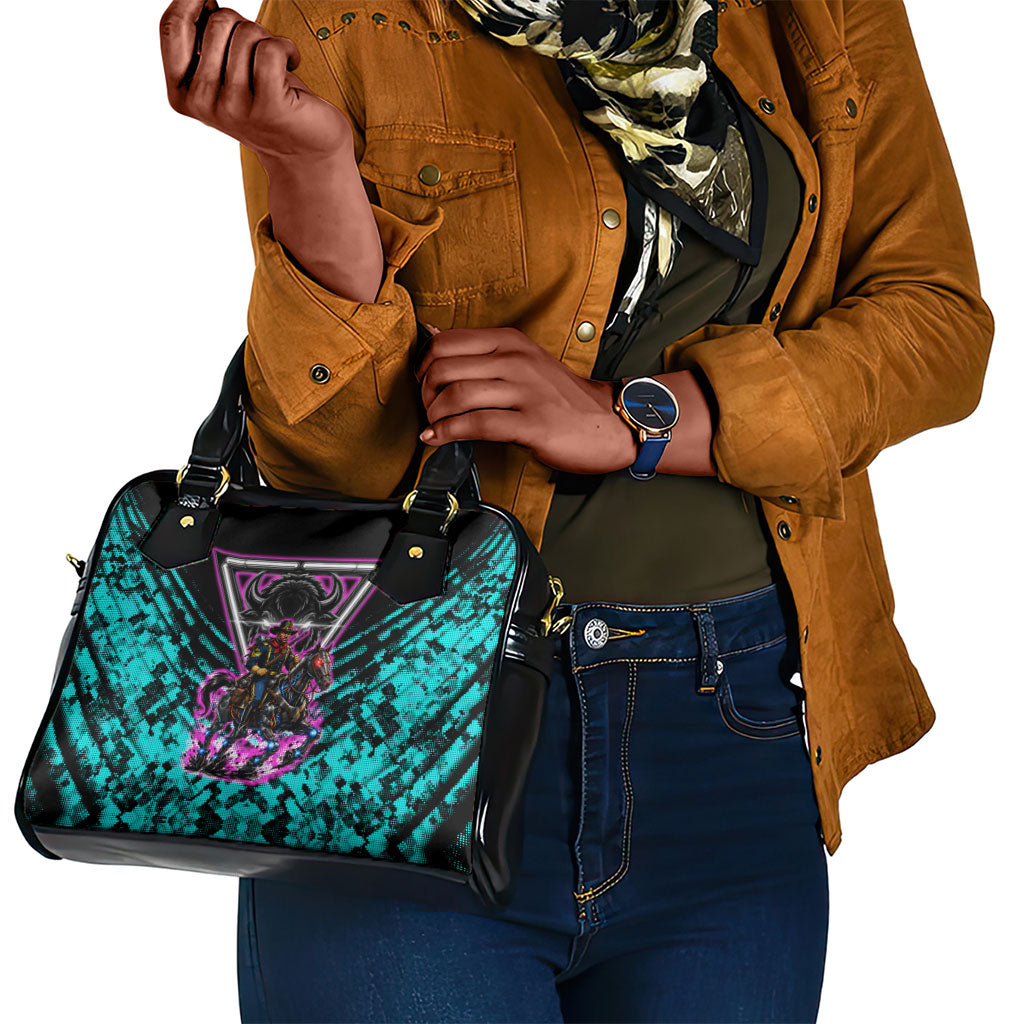 Buffalo Soldiers 9th Cavalry Regiment Shoulder Handbag Cyberpunk Synthwave Neon Futuristic Graphic Art