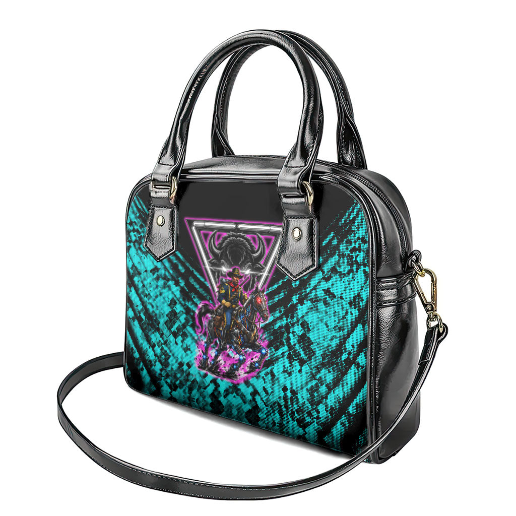 Buffalo Soldiers 9th Cavalry Regiment Shoulder Handbag Cyberpunk Synthwave Neon Futuristic Graphic Art