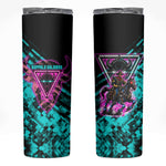 Buffalo Soldiers 9th Cavalry Regiment Skinny Tumbler Cyberpunk Synthwave Neon Futuristic Graphic Art