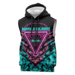 Buffalo Soldiers 9th Cavalry Regiment Sleeveless Hoodie Cyberpunk Synthwave Neon Futuristic Graphic Art