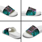 Buffalo Soldiers 9th Cavalry Regiment Slide Sandals Cyberpunk Synthwave Neon Futuristic Graphic Art