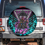 Buffalo Soldiers 9th Cavalry Regiment Spare Tire Cover Cyberpunk Synthwave Neon Futuristic Graphic Art