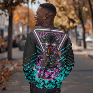 Buffalo Soldiers 9th Cavalry Regiment Sweatshirt Cyberpunk Synthwave Neon Futuristic Graphic Art