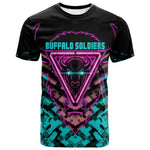 Buffalo Soldiers 9th Cavalry Regiment T shirt Cyberpunk Synthwave Neon Futuristic Graphic Art