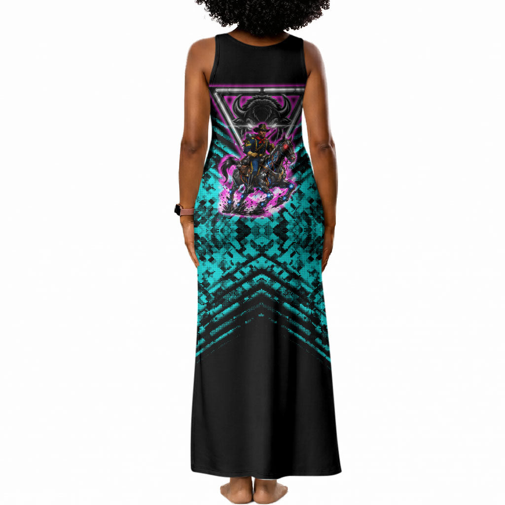 Buffalo Soldiers 9th Cavalry Regiment Tank Maxi Dress Cyberpunk Synthwave Neon Futuristic Graphic Art