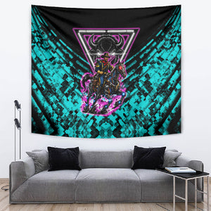 Buffalo Soldiers 9th Cavalry Regiment Tapestry Cyberpunk Synthwave Neon Futuristic Graphic Art