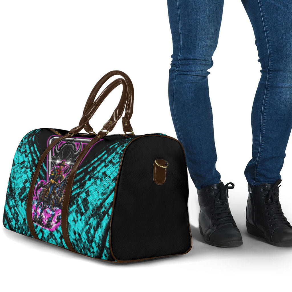 Buffalo Soldiers 9th Cavalry Regiment Travel Bag Cyberpunk Synthwave Neon Futuristic Graphic Art