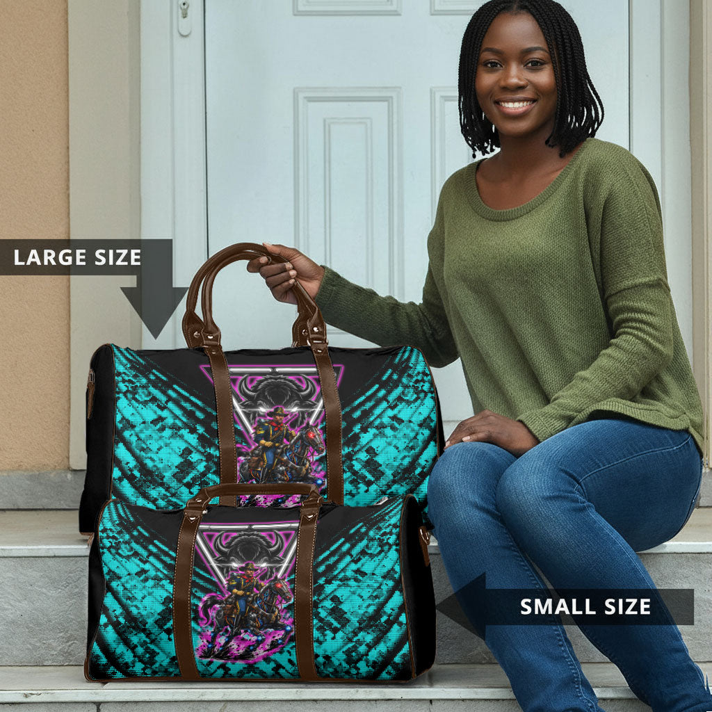 Buffalo Soldiers 9th Cavalry Regiment Travel Bag Cyberpunk Synthwave Neon Futuristic Graphic Art