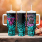 Buffalo Soldiers 9th Cavalry Regiment Tumbler With Handle Cyberpunk Synthwave Neon Futuristic Graphic Art