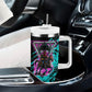 Buffalo Soldiers 9th Cavalry Regiment Tumbler With Handle Cyberpunk Synthwave Neon Futuristic Graphic Art