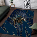 Buffalo Soldiers 10th Cavalry Regiment Ride Or Die Area Rug Patriotic Military Heritage Distressed City Skyline Graphic Art