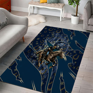 Buffalo Soldiers 10th Cavalry Regiment Ride Or Die Area Rug Patriotic Military Heritage Distressed City Skyline Graphic Art