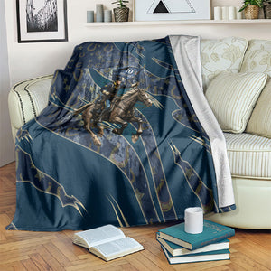 Buffalo Soldiers 10th Cavalry Regiment Ride Or Die Blanket Patriotic Military Heritage Distressed City Skyline Graphic Art