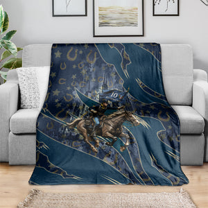 Buffalo Soldiers 10th Cavalry Regiment Ride Or Die Blanket Patriotic Military Heritage Distressed City Skyline Graphic Art