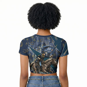 Buffalo Soldiers 10th Cavalry Regiment Ride Or Die Raglan Cropped T shirt Patriotic Military Heritage Distressed City Skyline Graphic Art