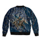 Buffalo Soldiers 10th Cavalry Regiment Ride Or Die Sleeve Zip Bomber Jacket Patriotic Military Heritage Distressed City Skyline Graphic Art