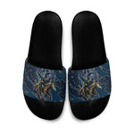 Buffalo Soldiers 10th Cavalry Regiment Ride Or Die Slide Sandals Patriotic Military Heritage Distressed City Skyline Graphic Art